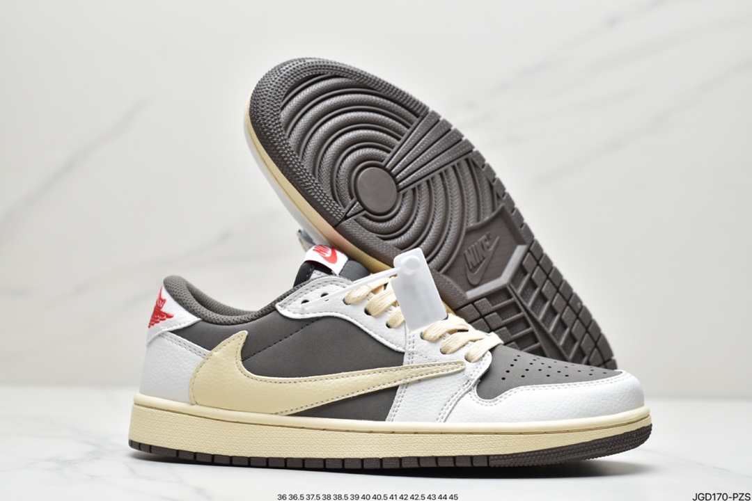 180 Travis Scott x Air Jordan 1 Low倒勾低帮白棕整鞋DM7866-162