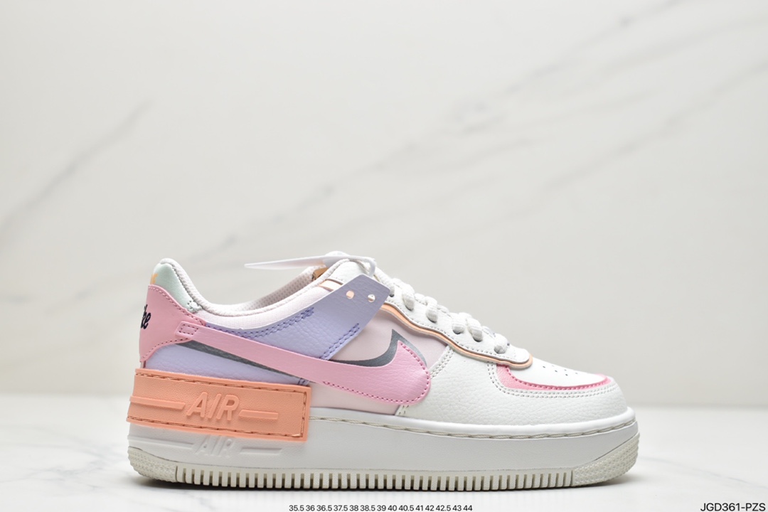 180 耐克Nike WMNS Air Force 1 Shadow 马卡龙空军一号轻量增高低帮百搭板鞋CI0919-112