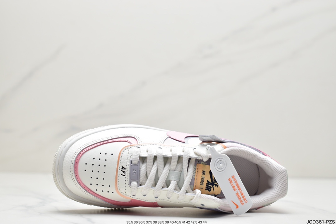 180 耐克Nike WMNS Air Force 1 Shadow 马卡龙空军一号轻量增高低帮百搭板鞋CI0919-112