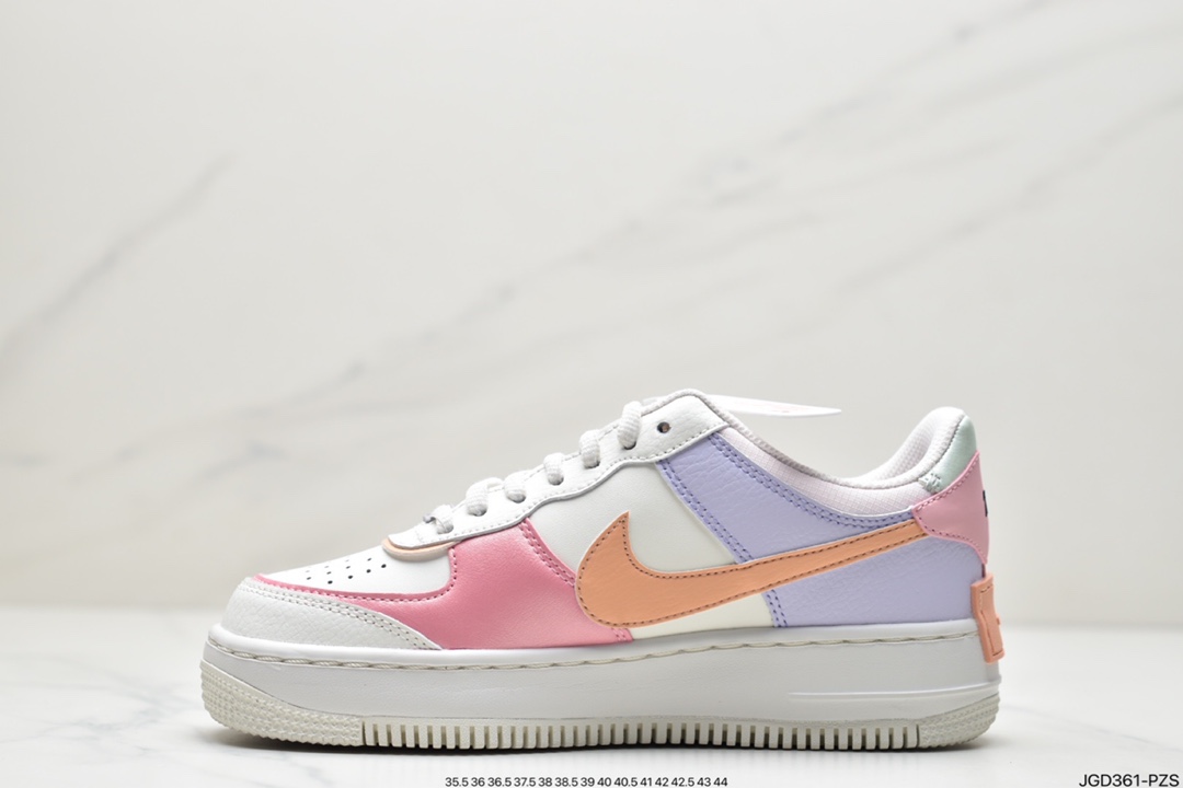 180 耐克Nike WMNS Air Force 1 Shadow 马卡龙空军一号轻量增高低帮百搭板鞋CI0919-112
