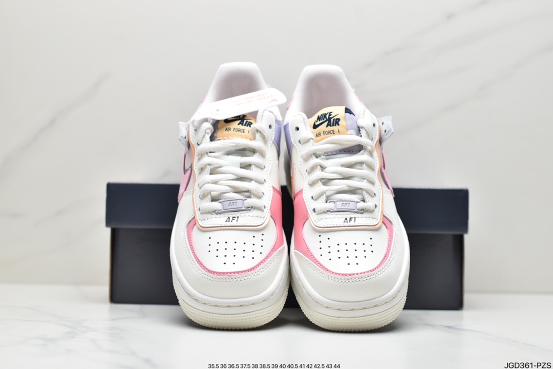 180 耐克Nike WMNS Air Force 1 Shadow 马卡龙空军一号轻量增高低帮百搭板鞋CI0919-112