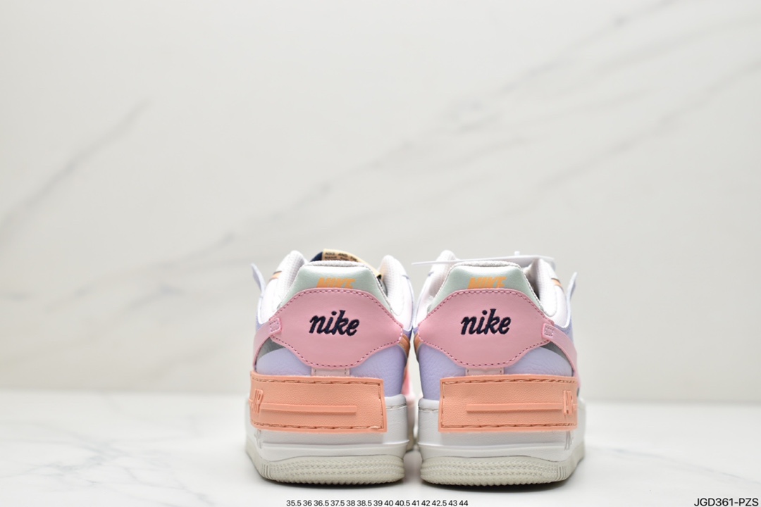 180 耐克Nike WMNS Air Force 1 Shadow 马卡龙空军一号轻量增高低帮百搭板鞋CI0919-112