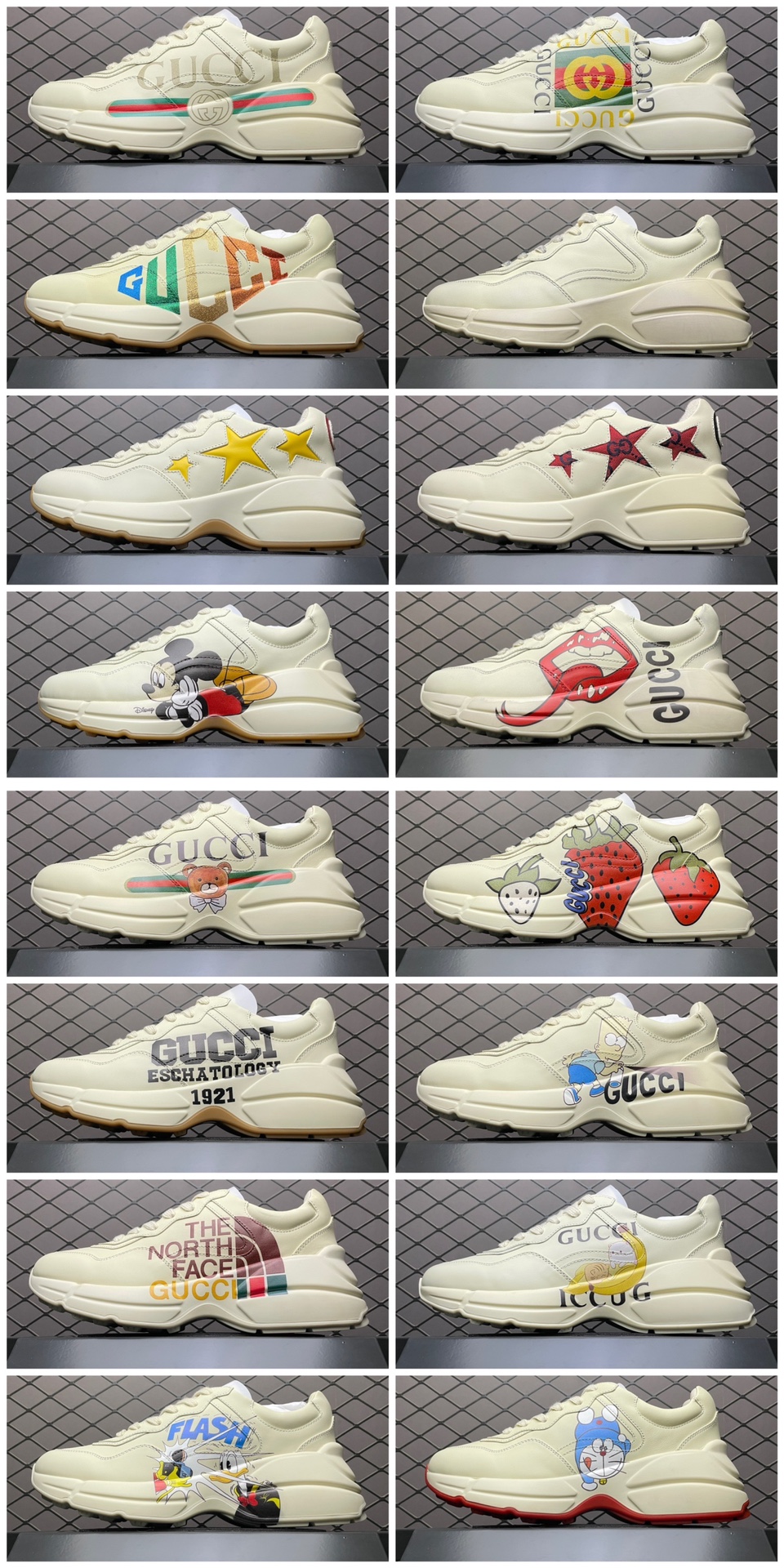 Gucci 古驰 Rhyton " 25 " 印花复古老爹鞋 官方绿盒 全套包装及配件 内置NFC感应芯片 意大利手工代工原楦 原面小牛皮 8