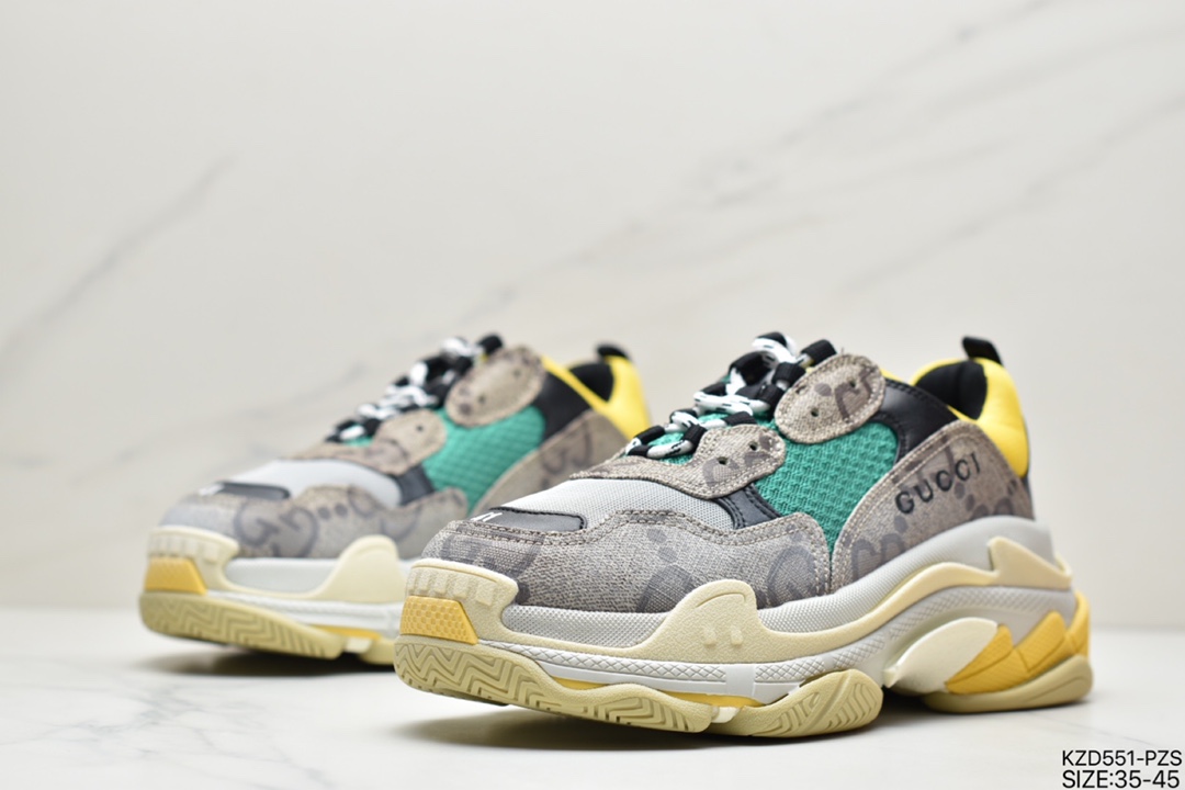 480 古驰Gucci x 巴黎世家Balenciaga Triple S Clear Sole Sneaker”The Hacker Project”时装681067 UMO20 9795