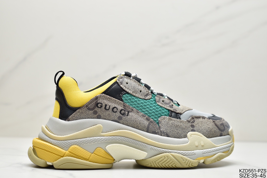 480 古驰Gucci x 巴黎世家Balenciaga Triple S Clear Sole Sneaker”The Hacker Project”时装681067 UMO20 9795