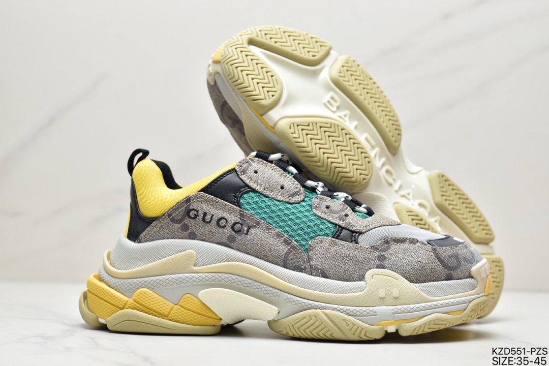 480 古驰Gucci x 巴黎世家Balenciaga Triple S Clear Sole Sneaker”The Hacker Project”时装681067 UMO20 9795