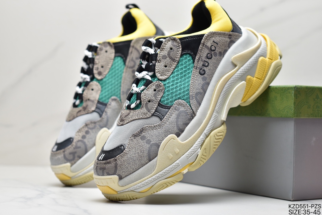 480 古驰Gucci x 巴黎世家Balenciaga Triple S Clear Sole Sneaker”The Hacker Project”时装681067 UMO20 9795