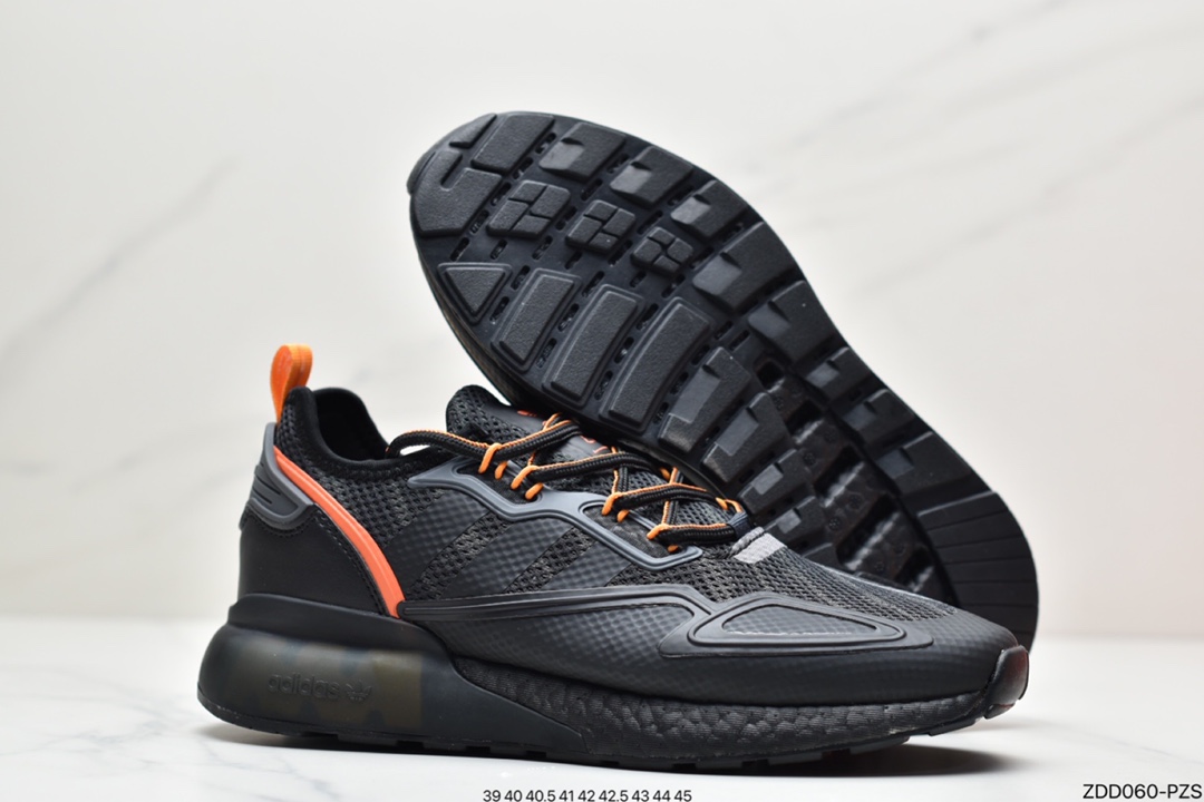 230 阿迪达斯 Adidas ZX 2K Boost爆米花低帮高弹复古休闲运动百搭跑鞋GY3547