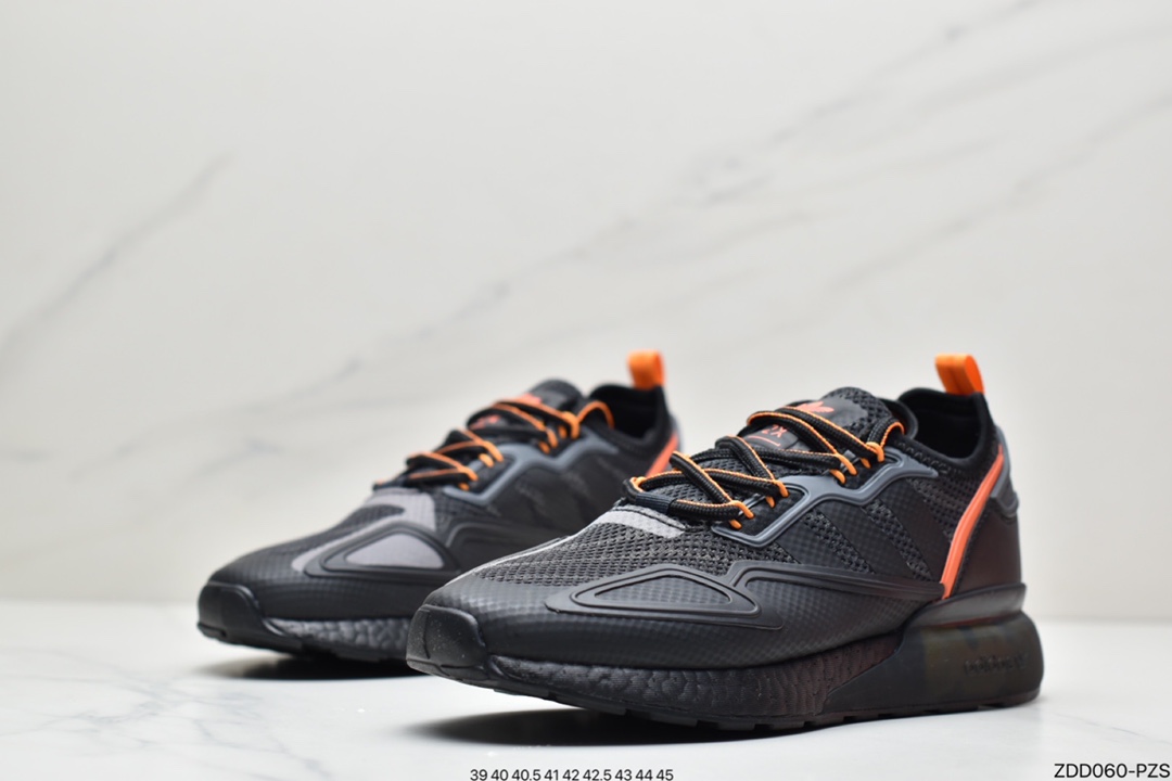 230 阿迪达斯 Adidas ZX 2K Boost爆米花低帮高弹复古休闲运动百搭跑鞋GY3547