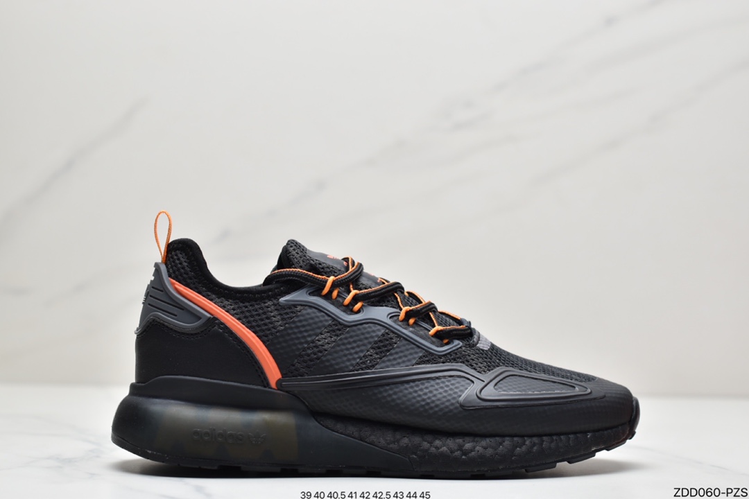 230 阿迪达斯 Adidas ZX 2K Boost爆米花低帮高弹复古休闲运动百搭跑鞋GY3547