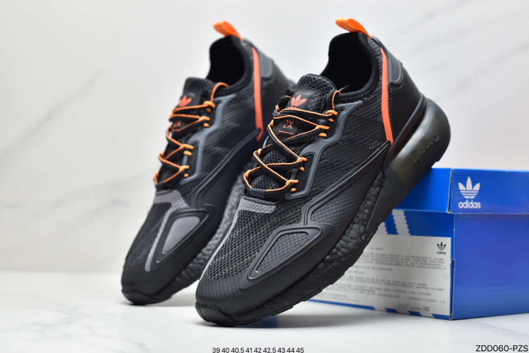 230 阿迪达斯 Adidas ZX 2K Boost爆米花低帮高弹复古休闲运动百搭跑鞋GY3547