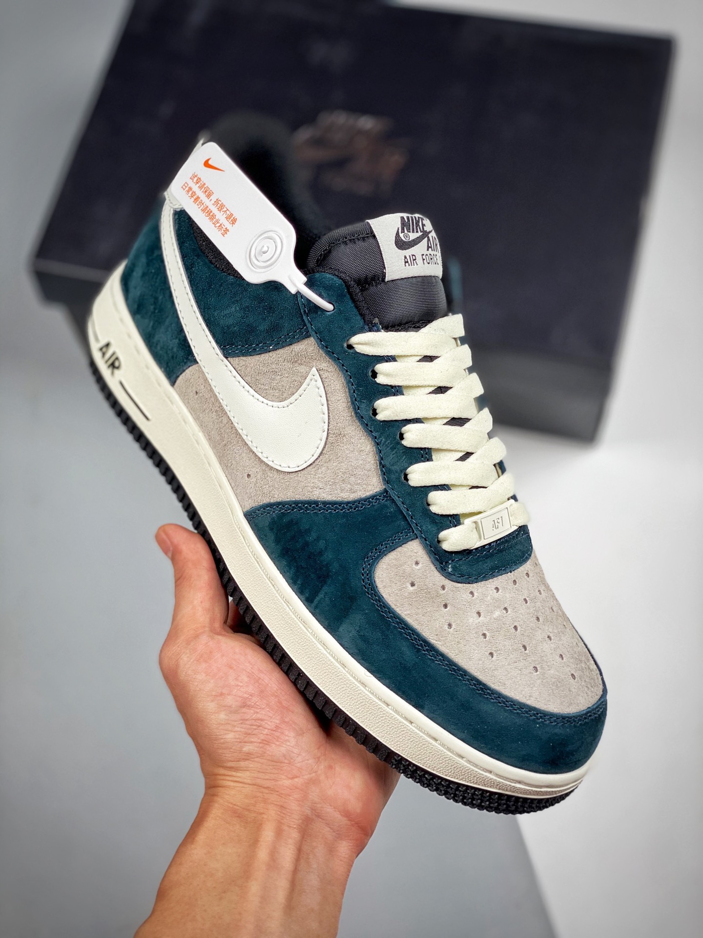 Air Force 1 Low 07 blanco crema gris, horma y plantilla originales, estilo auténtico de Air Force, enfocado en el canal…