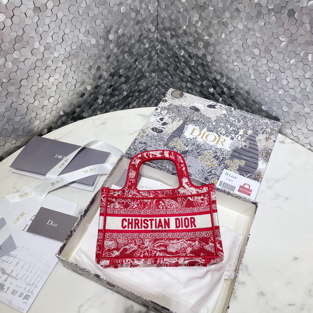 Dior Book Tote 7 Star
 Handbags Tote Bags AAAA Quality Replica
 Embroidery Mini