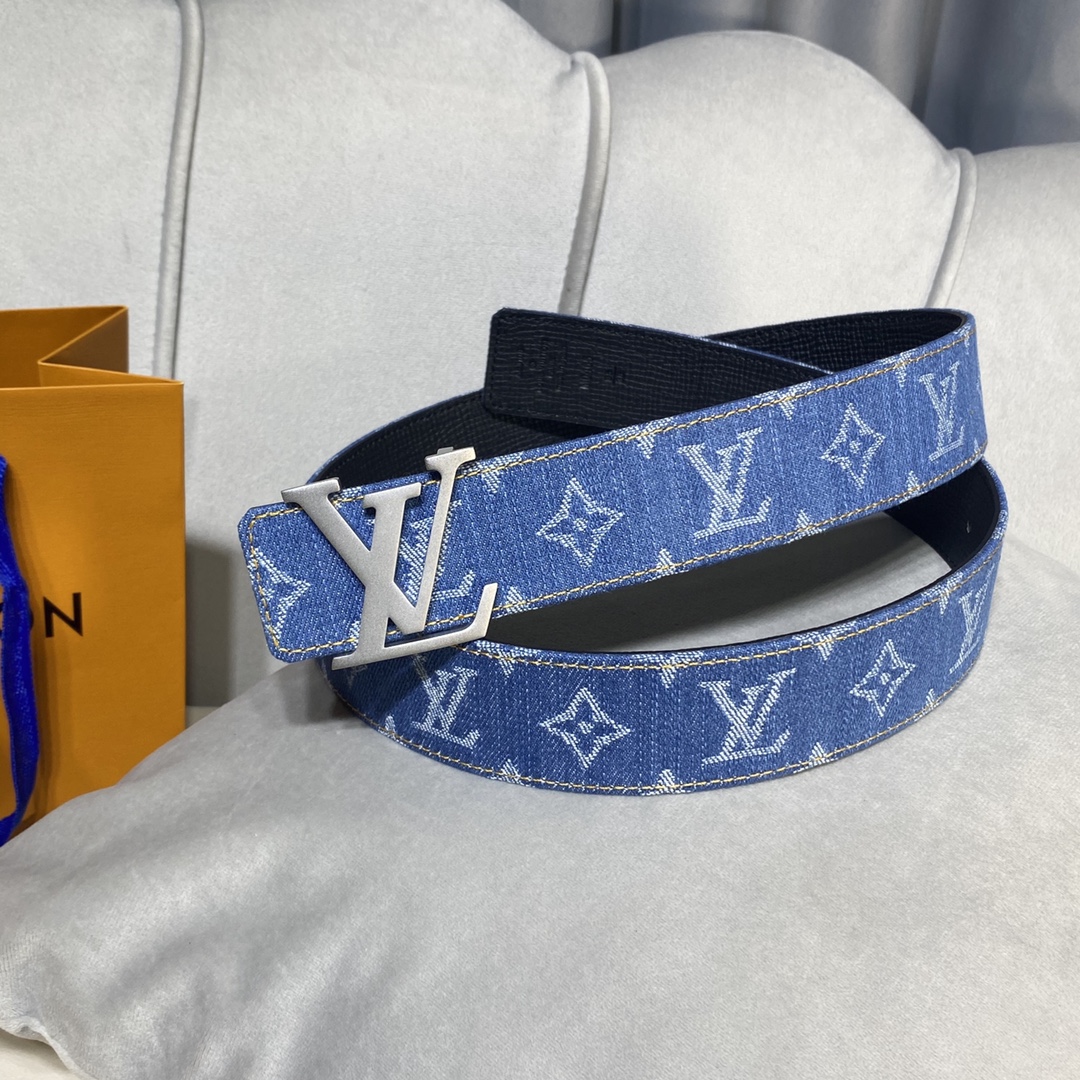 Louis Vuitton Belts Calfskin Cowhide Denim Spring Collection