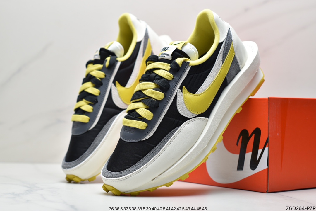 290 耐克Undercover x Sacai × NIKE LDV Waffle Daybreak 高桥盾三方联名 黑白黄 DJ4877-001