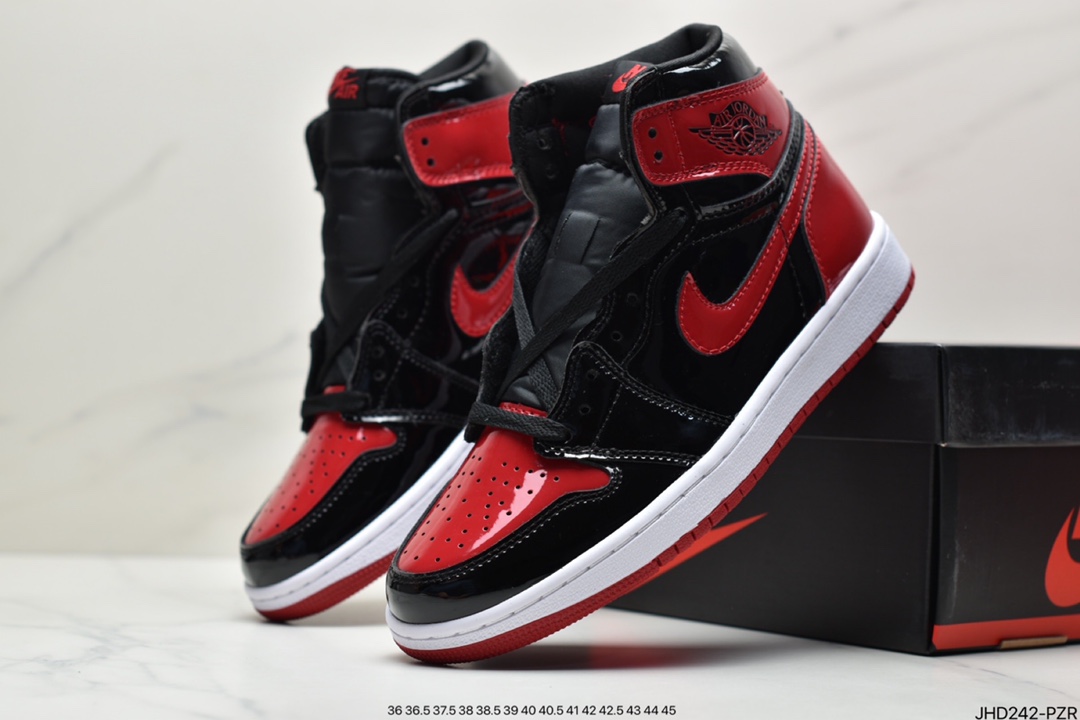 190  Air Jordan 1 High OG ”Bred Patent” 高帮 漆皮黑红 AJ1 555088-063