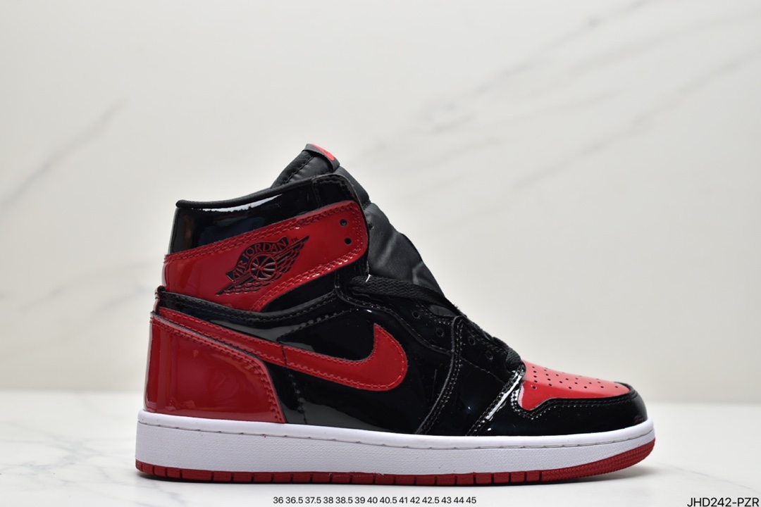 190  Air Jordan 1 High OG ”Bred Patent” 高帮 漆皮黑红 AJ1 555088-063