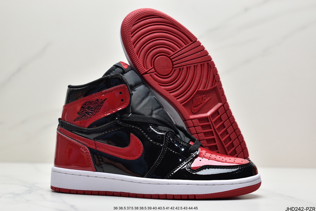 190  Air Jordan 1 High OG ”Bred Patent” 高帮 漆皮黑红 AJ1 555088-063