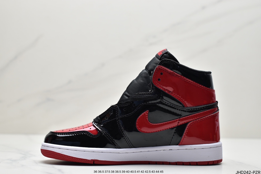 190  Air Jordan 1 High OG ”Bred Patent” 高帮 漆皮黑红 AJ1 555088-063