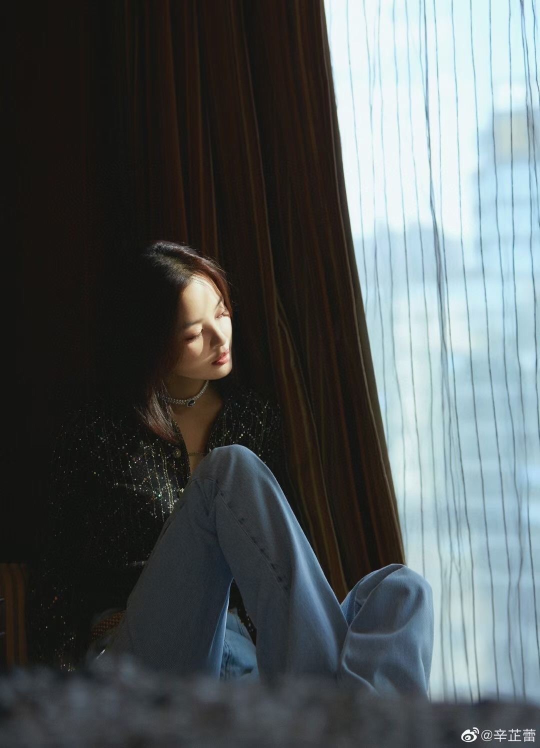 【香椭圆珠项圈】辛芷蕾同款！超美超美的choker，黑白两色双排珠的设计，中间一排钻固定，全部手工编织工