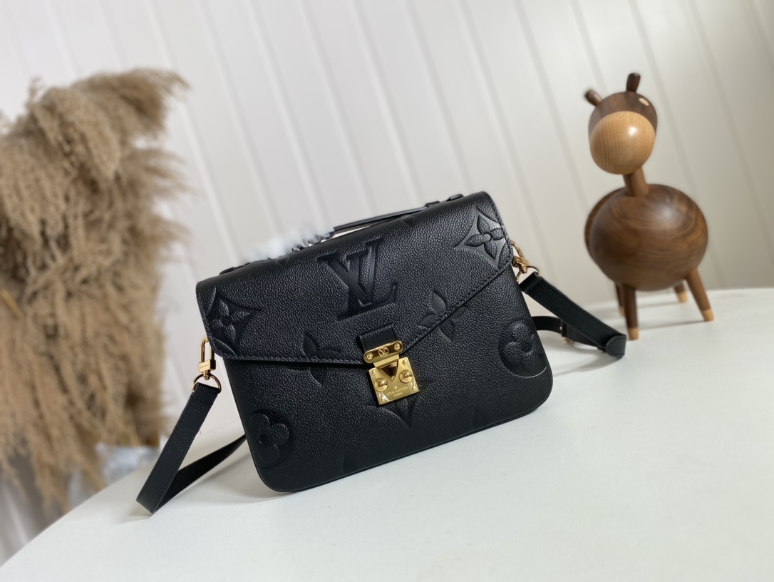 Louis Vuitton LV Pochette MeTis Bags Handbags Black Empreinte​ M59211