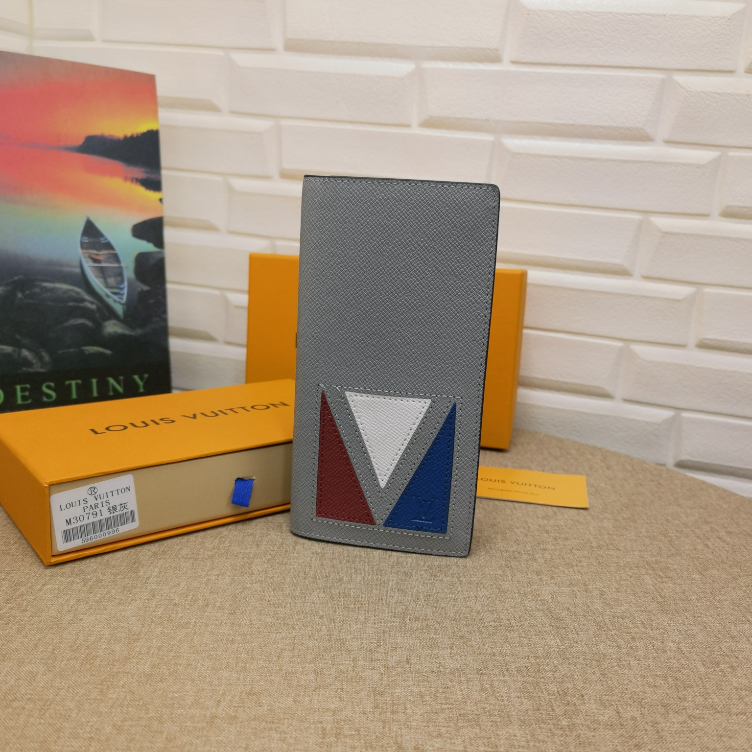 Inside of the leather bifold wallet showing card slots and bill compartment