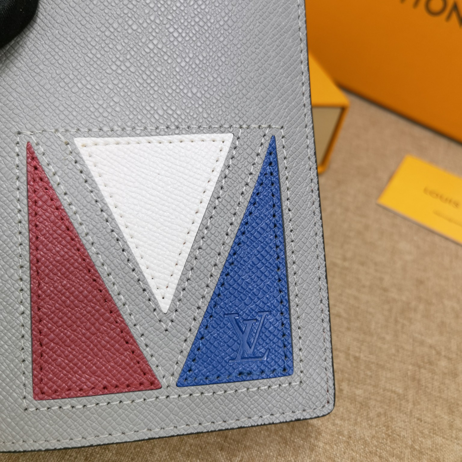 Close up of bill compartment in leather bifold wallet