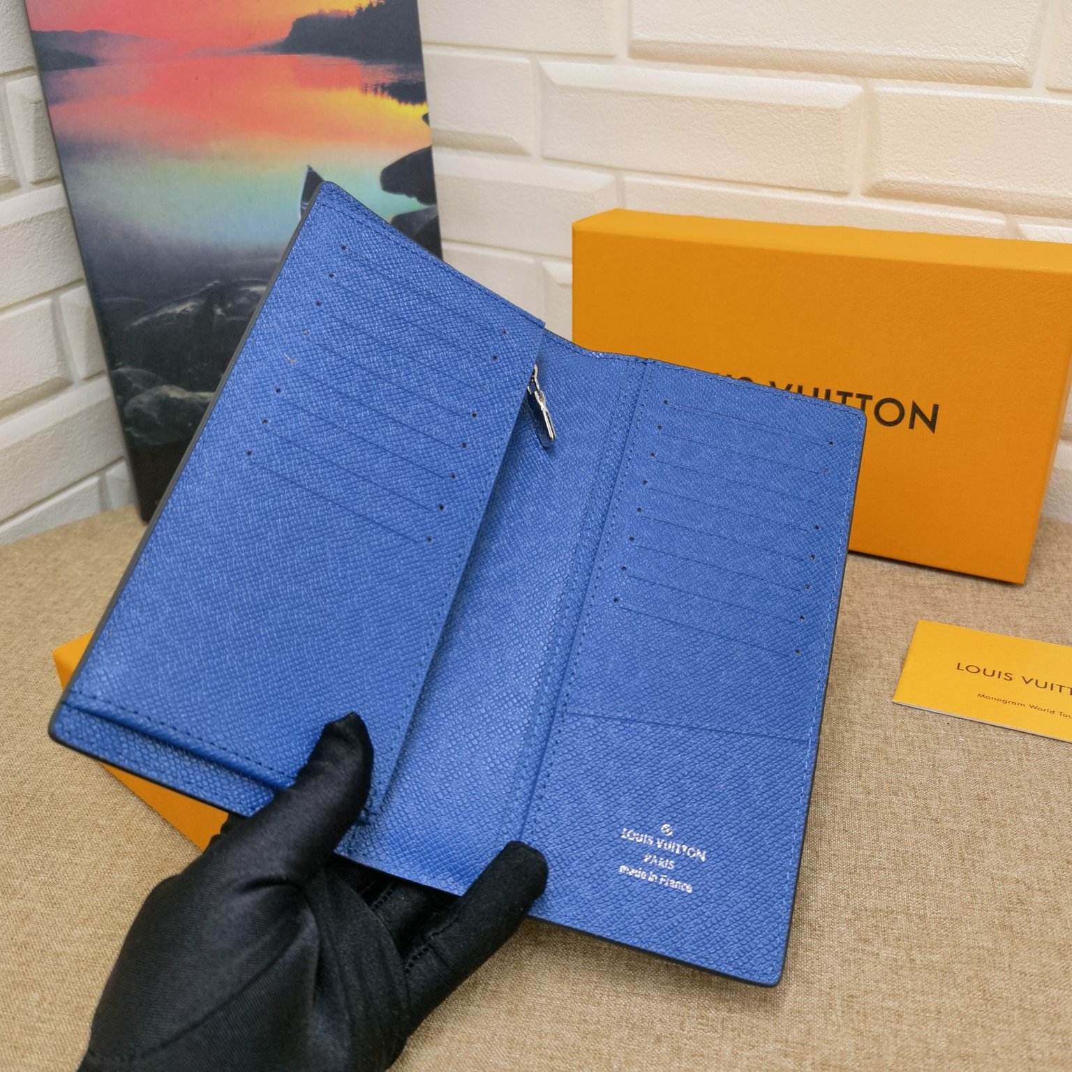 Close up of card slots in minimalist bifold wallet