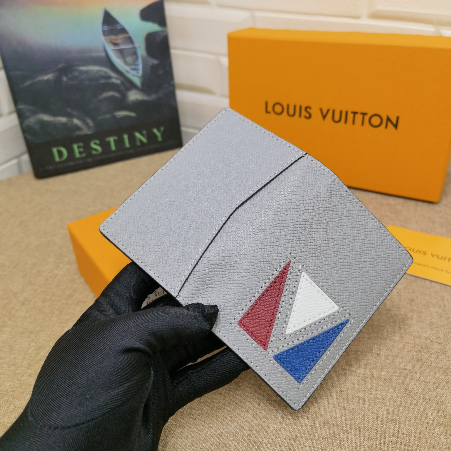 Leather card holder front view