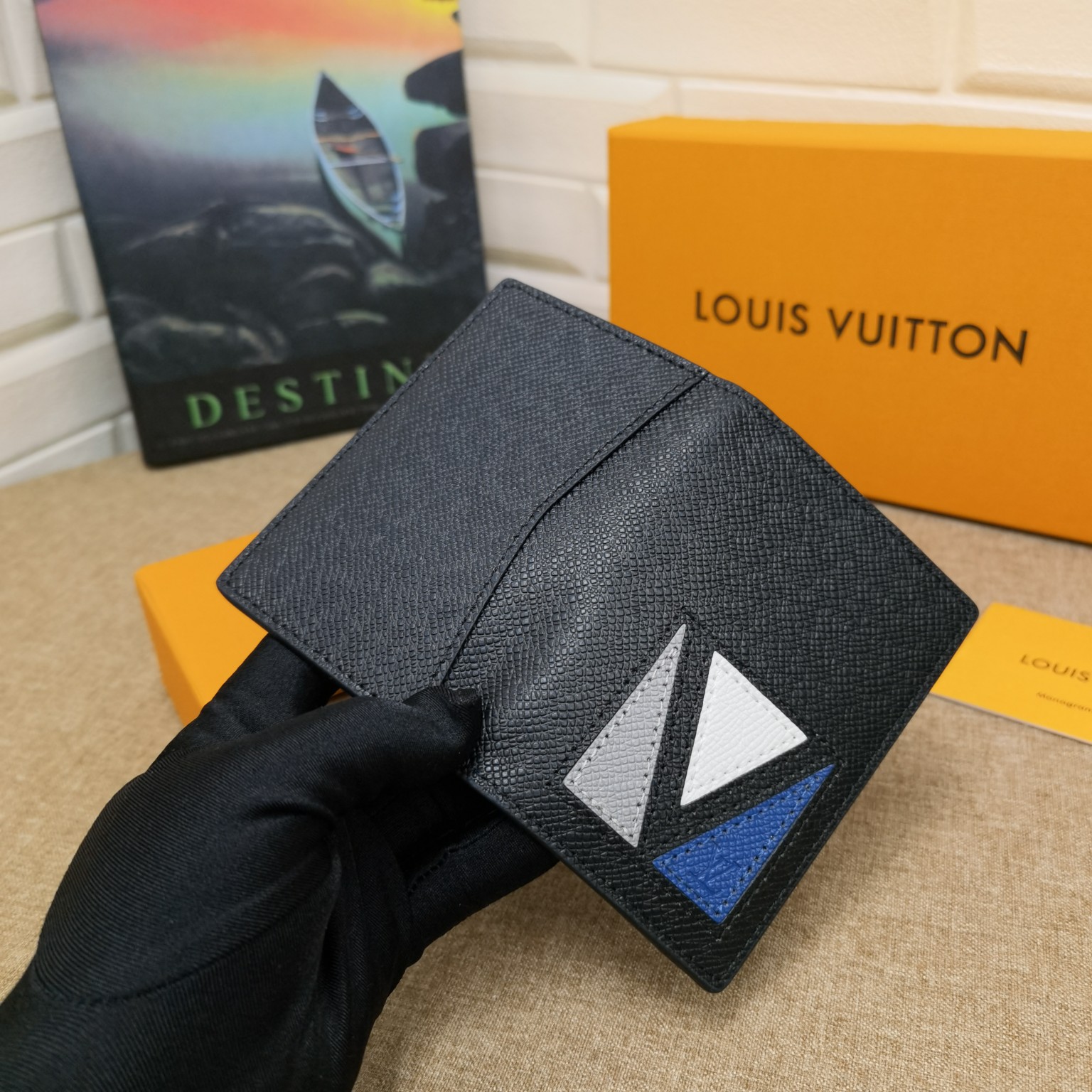 Leather card holder front view