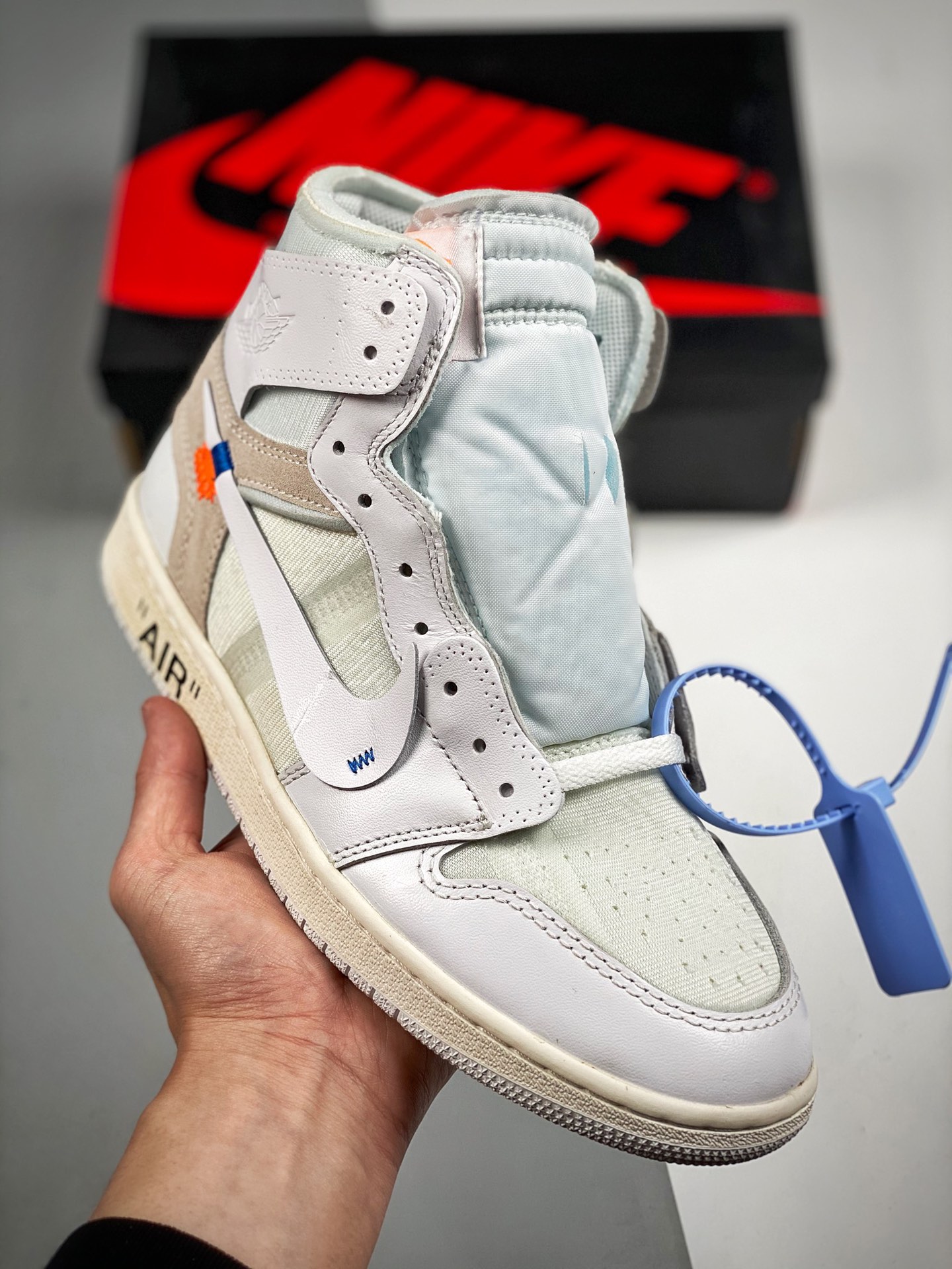Air Jordan 1 x OFF-WHITE 2.0 Blanco puro #La malla del empeine, el contrafuerte del talón y la mayoría de los materiale…