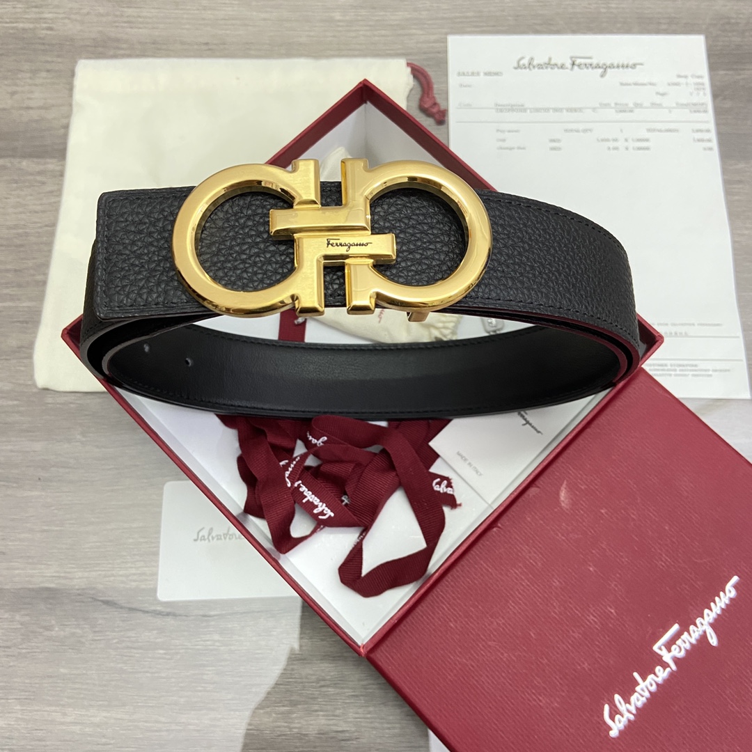 I0  Ferragamo 菲拉格慕  皮带腰带：双面使用专柜质量、百分百头层牛皮、24k纯钢扣、送人自用首选、保证真皮 包装：请认准图片专柜包装、送打孔器 全套包装 宽度：3.8cm 长度：国标cm-cm 不可以自行裁剪长度