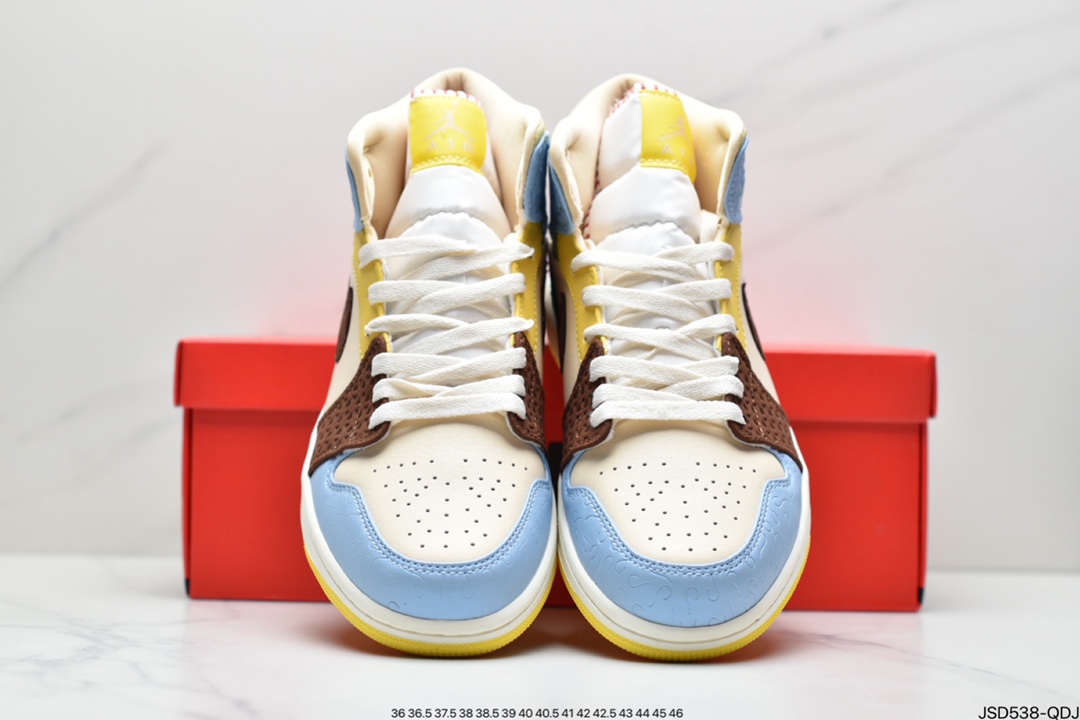 200 Maison Chateau x Air Jordan 1 Mid AJ1乔1中帮文化篮球鞋 CU2803-200