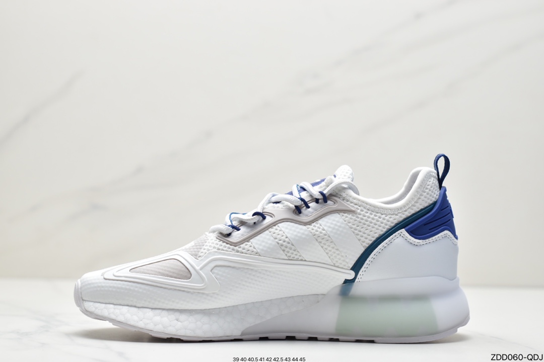 230 阿迪达斯Adidas Originals ZX 2K Boost 白蓝灰 阿迪达斯爆米花复古经典运动鞋 GY3548