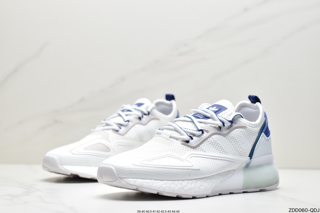 230 阿迪达斯Adidas Originals ZX 2K Boost 白蓝灰 阿迪达斯爆米花复古经典运动鞋 GY3548