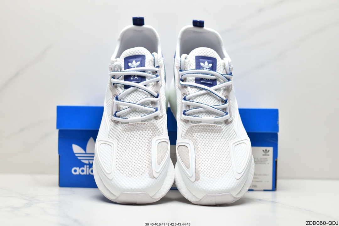 230 阿迪达斯Adidas Originals ZX 2K Boost 白蓝灰 阿迪达斯爆米花复古经典运动鞋 GY3548