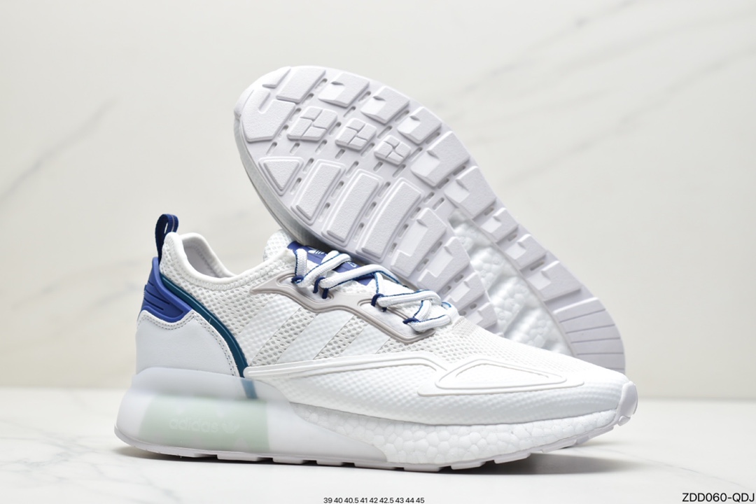 230 阿迪达斯Adidas Originals ZX 2K Boost 白蓝灰 阿迪达斯爆米花复古经典运动鞋 GY3548