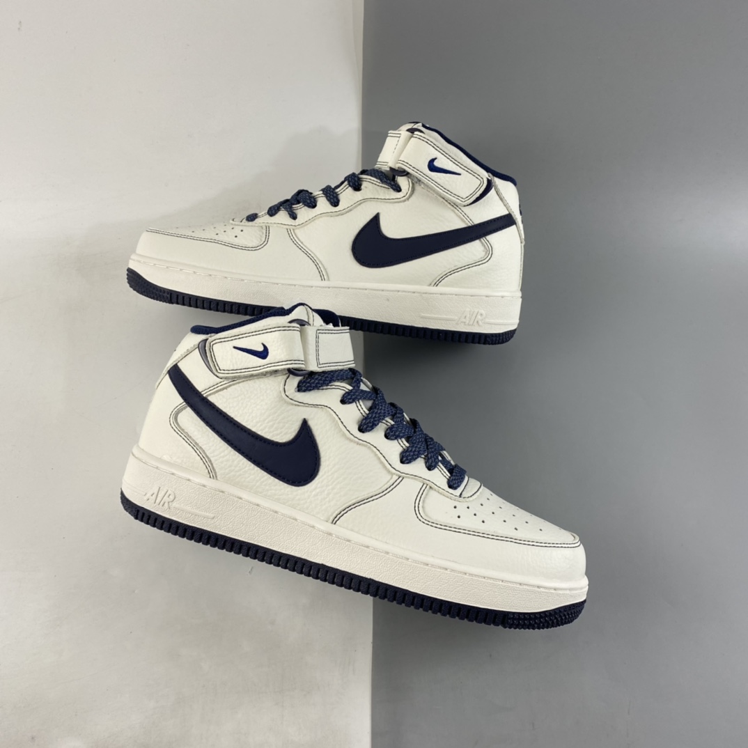 P260  NIKE Air Force 1’07 Mid 深蓝米色满天星 空军一号3M反光中帮休闲板鞋 MU3603-202