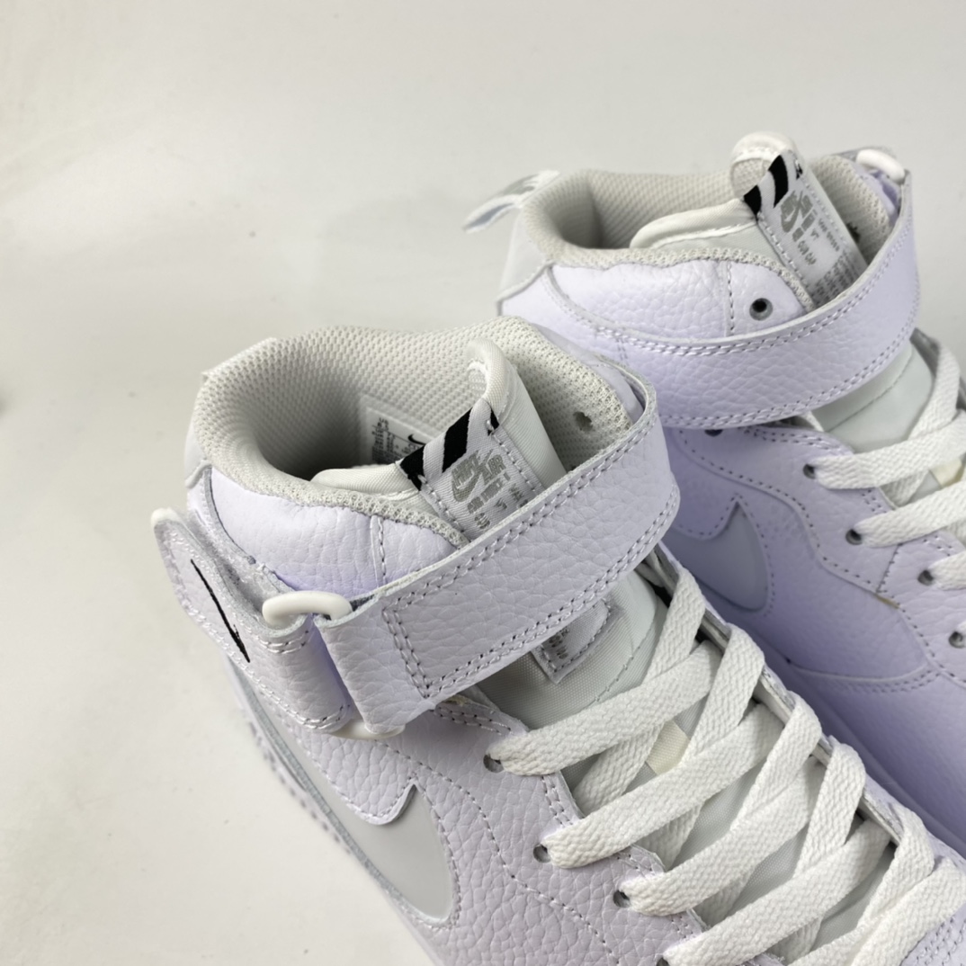 P240  NIKE Air Force 1 Mid Premium 全白反光空军一号中邦休闲板鞋 CU3088-606