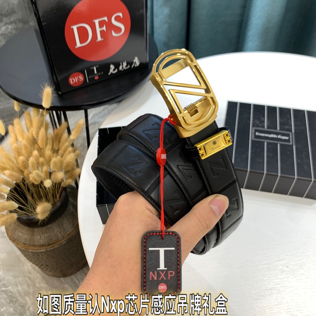 杰尼亚 原厂原单 香港免税T礼盒 Z字板扣精钢五金 自动滑轮系列五金 顶级皮带