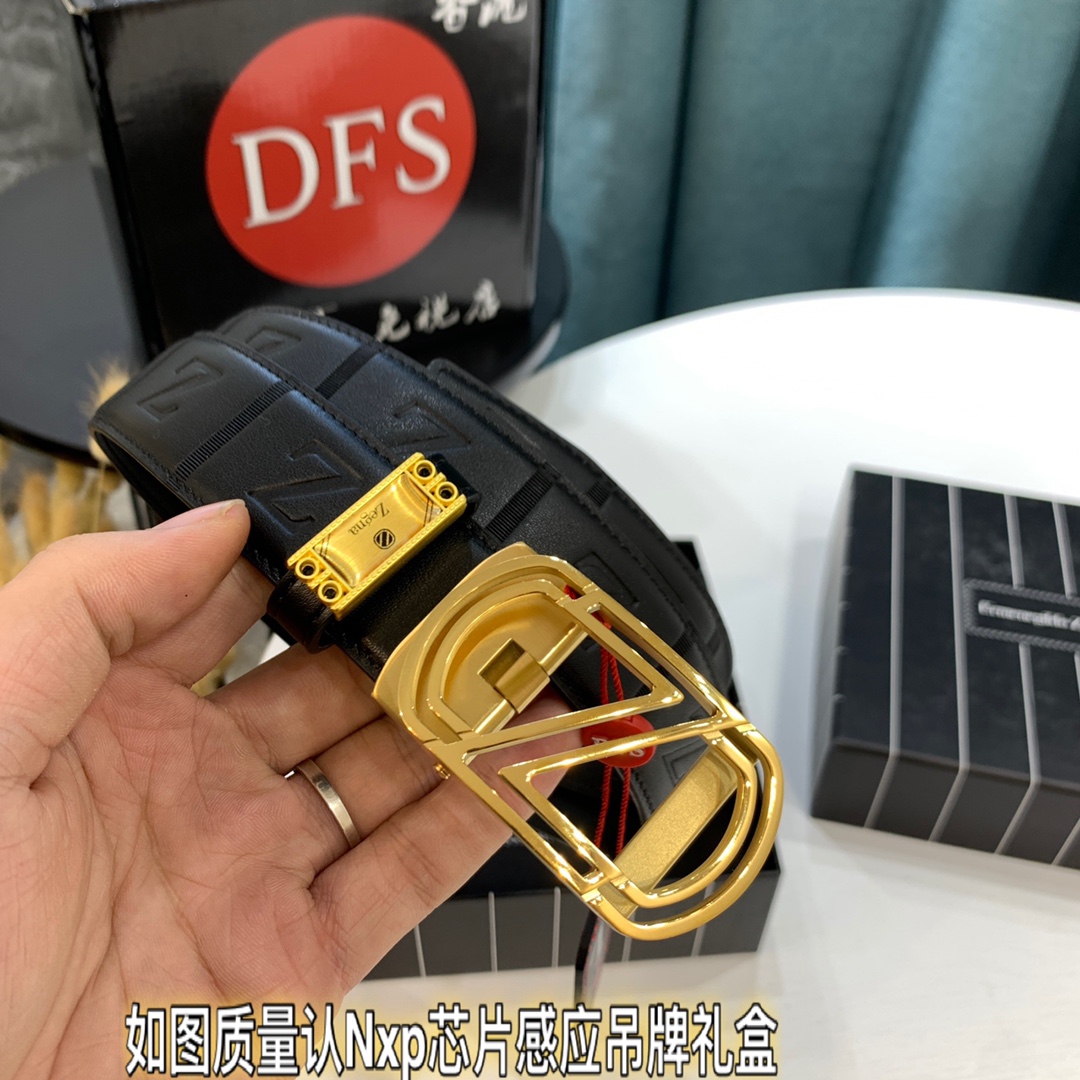 杰尼亚 原厂原单 香港免税T礼盒 Z字板扣精钢五金 自动滑轮系列五金 顶级皮带