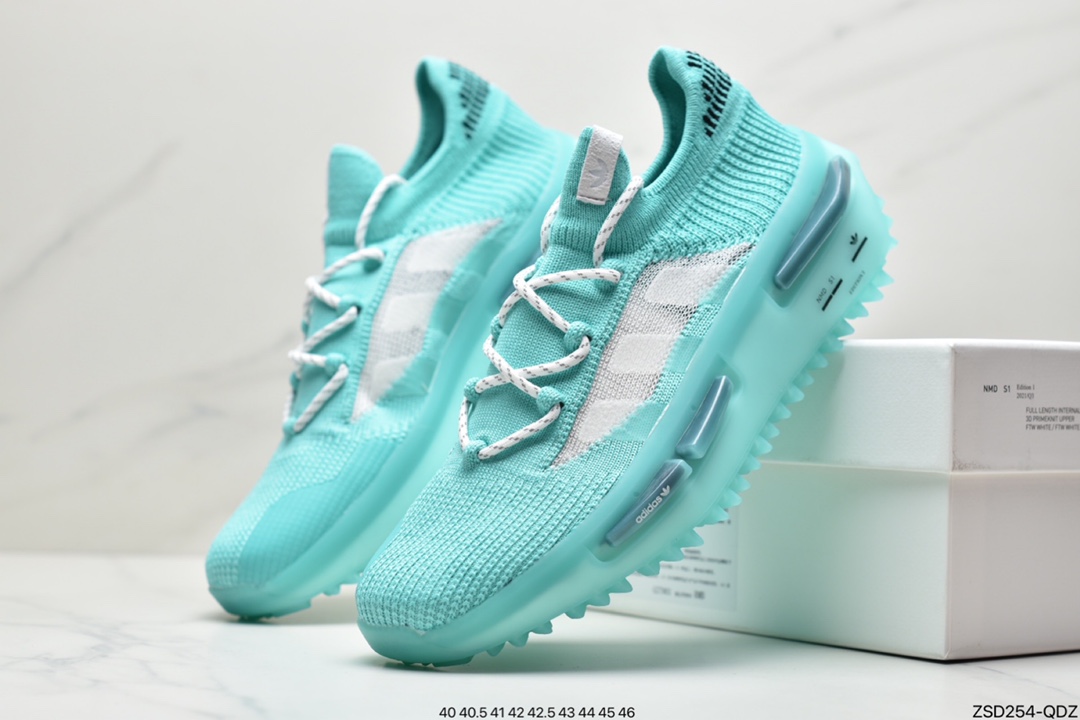 320 菲董上脚 Adidas 阿迪 NMD S_1 Edition ”Cloud White” S_1系列 袜套式运动休闲跑步鞋 GZ7900