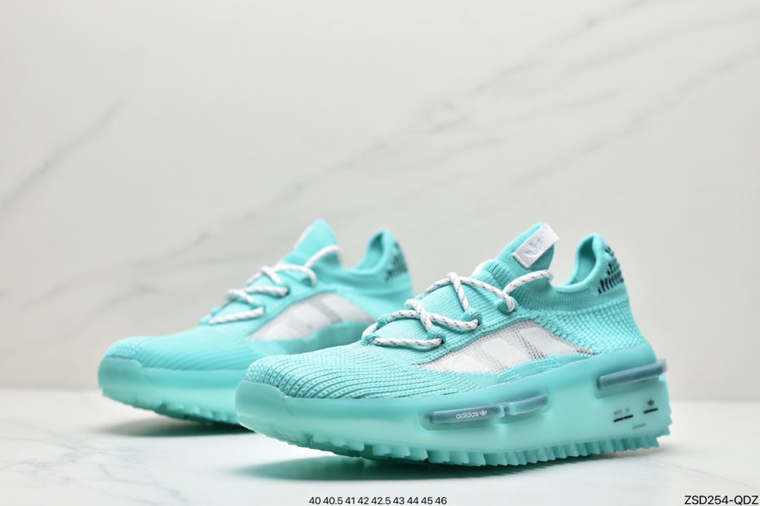 320 菲董上脚 Adidas 阿迪 NMD S_1 Edition ”Cloud White” S_1系列 袜套式运动休闲跑步鞋 GZ7900