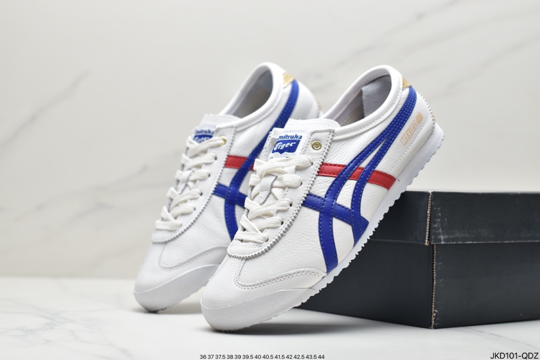 160 日产经典老牌-鬼塚虎/Onitsuka Tiger Mexico 66 跑鞋“皮革白白灰黑”1183B815