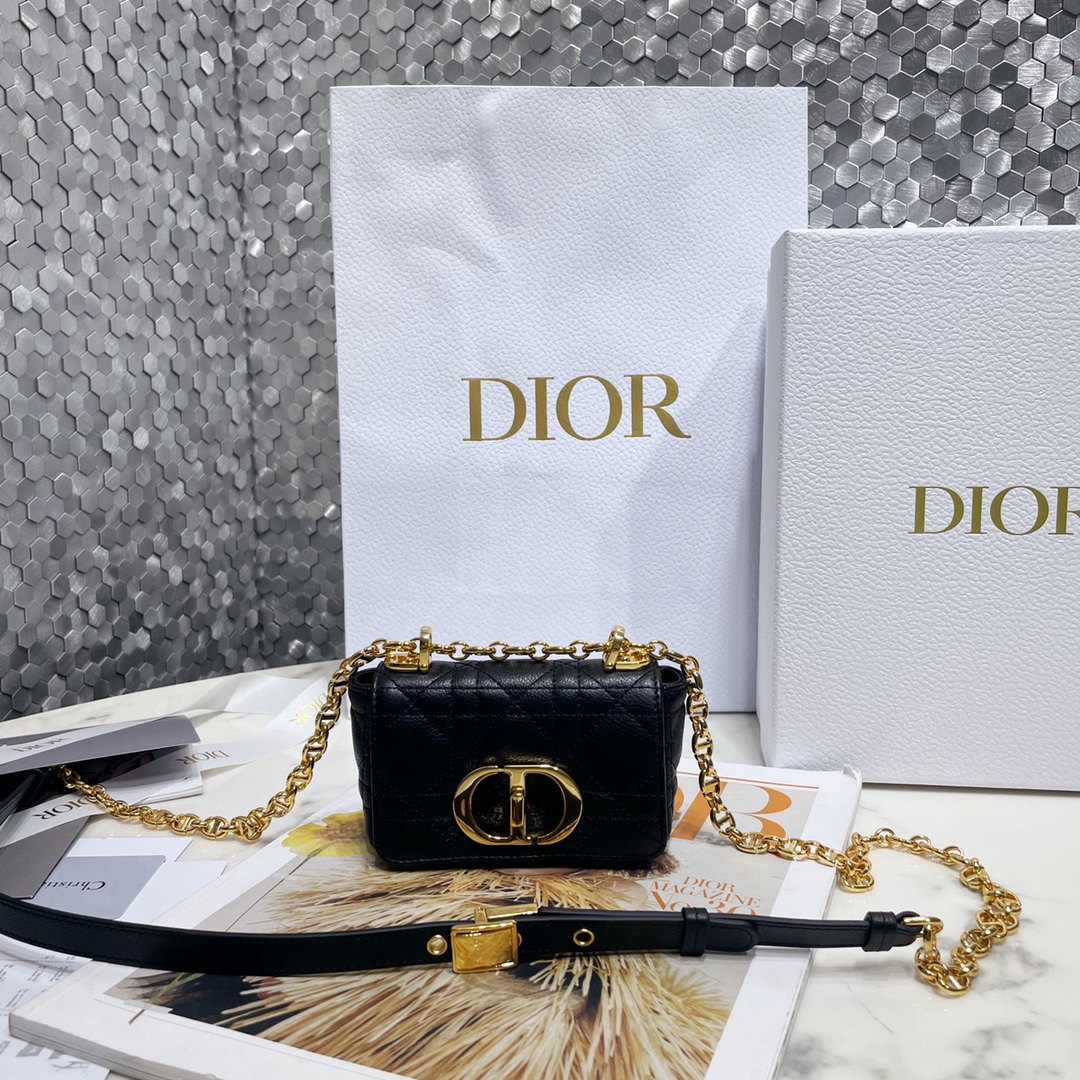 Dior Caro Bags Handbags Gold Vintage Cowhide Chains