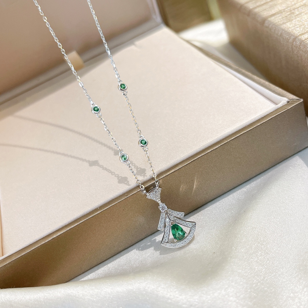 Bvlgari Jewelry Necklaces & Pendants Replica Shop
 Green 925 Silver