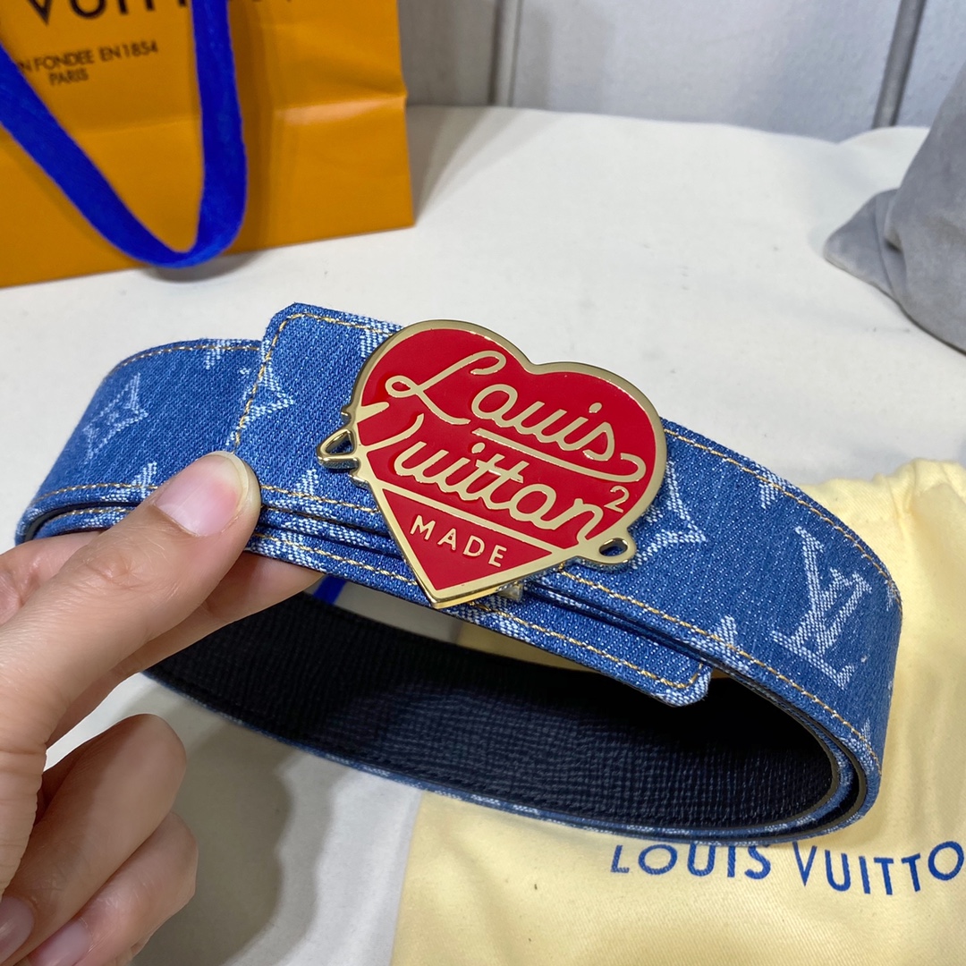 Louis Vuitton Belts Calfskin Cowhide Denim Spring Collection