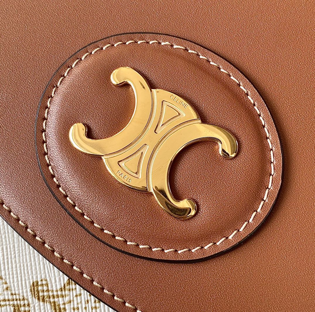 CELINE TRIOMPHE CANVAS 马鞍邮差包 199106白花