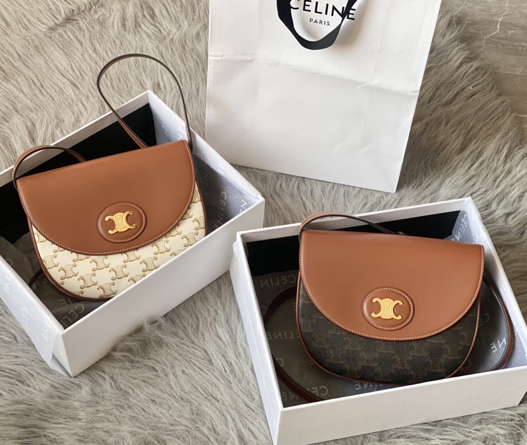 CELINE TRIOMPHE CANVAS 马鞍邮差包 199106白花