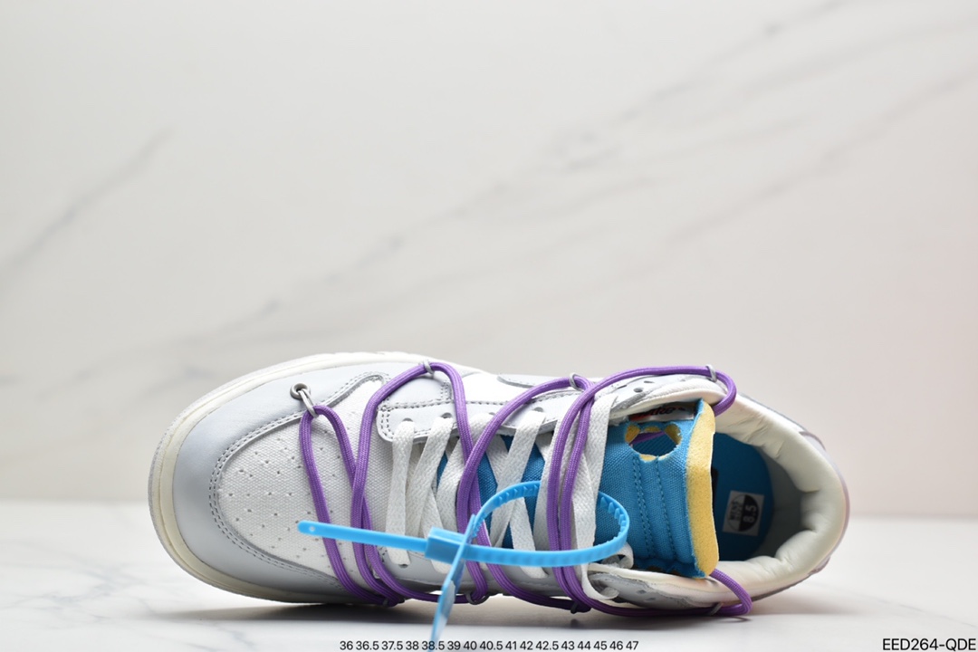 370 Off-White x Nike Dunk Low NO.3白鞋带蓝扣DM1602-125